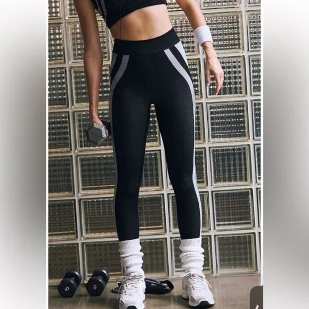 Free People Movement Free Kick Leggings in Black Combo Size NWT (XS/S)